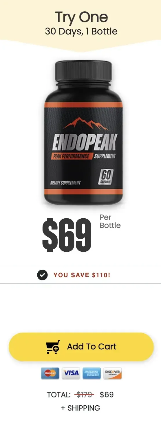 Endopeak one bottle priceng